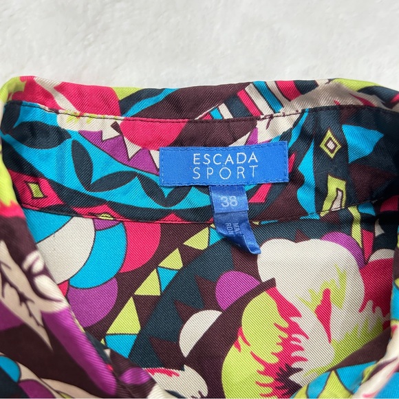 ESCADA Sports Retro Silk Shirt, Color Printed Slight Drawn 38 AS S - Picture 3 of 6